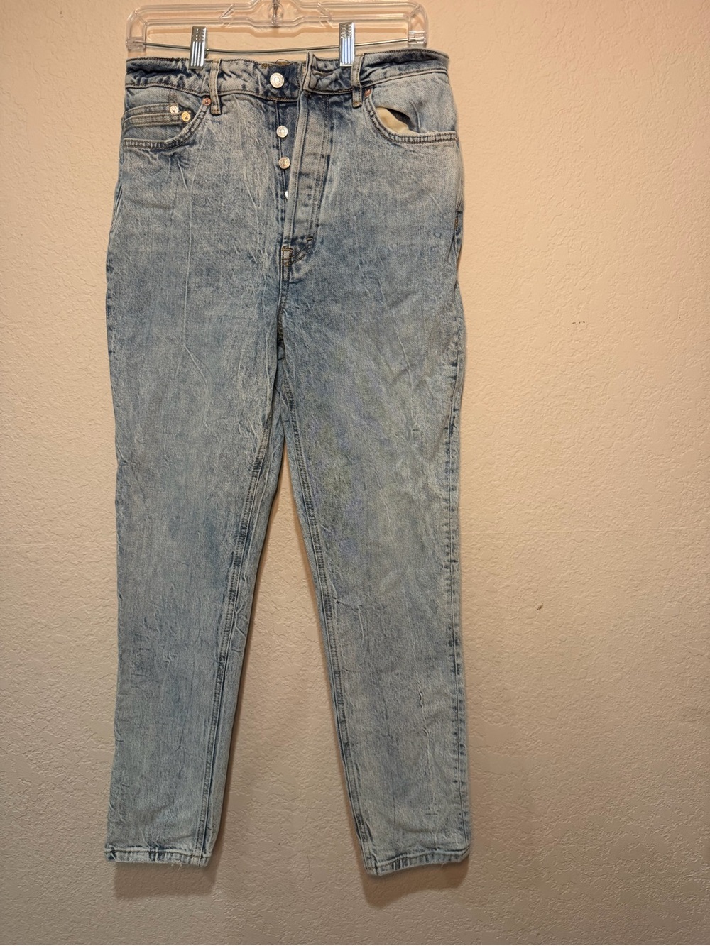 We The Free by Free People Zuri Mom Ankle Jeans in Acid Wash - Size 28
